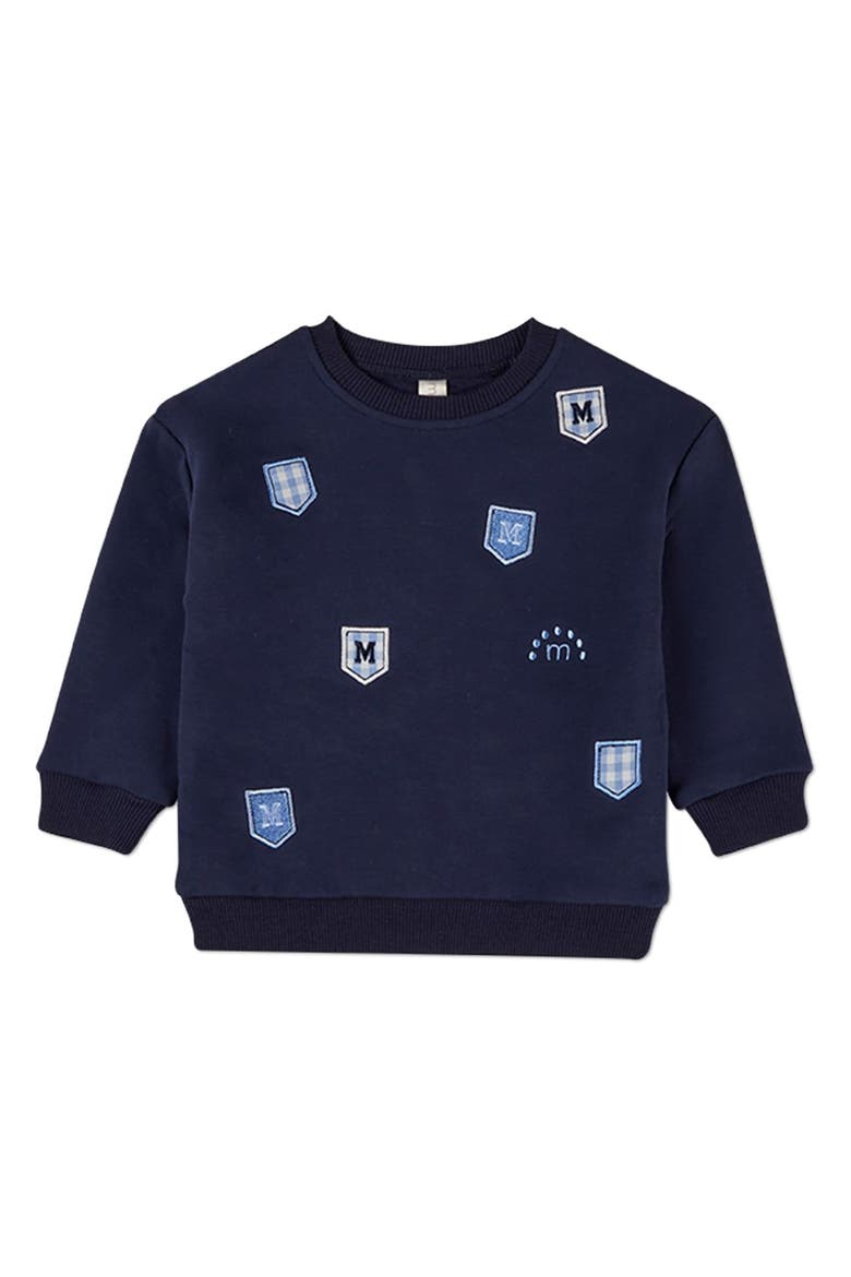 2 Piece Sweatshirt Set with Multiple MiniMoi Patches, Alternate, color, Navy-Blue