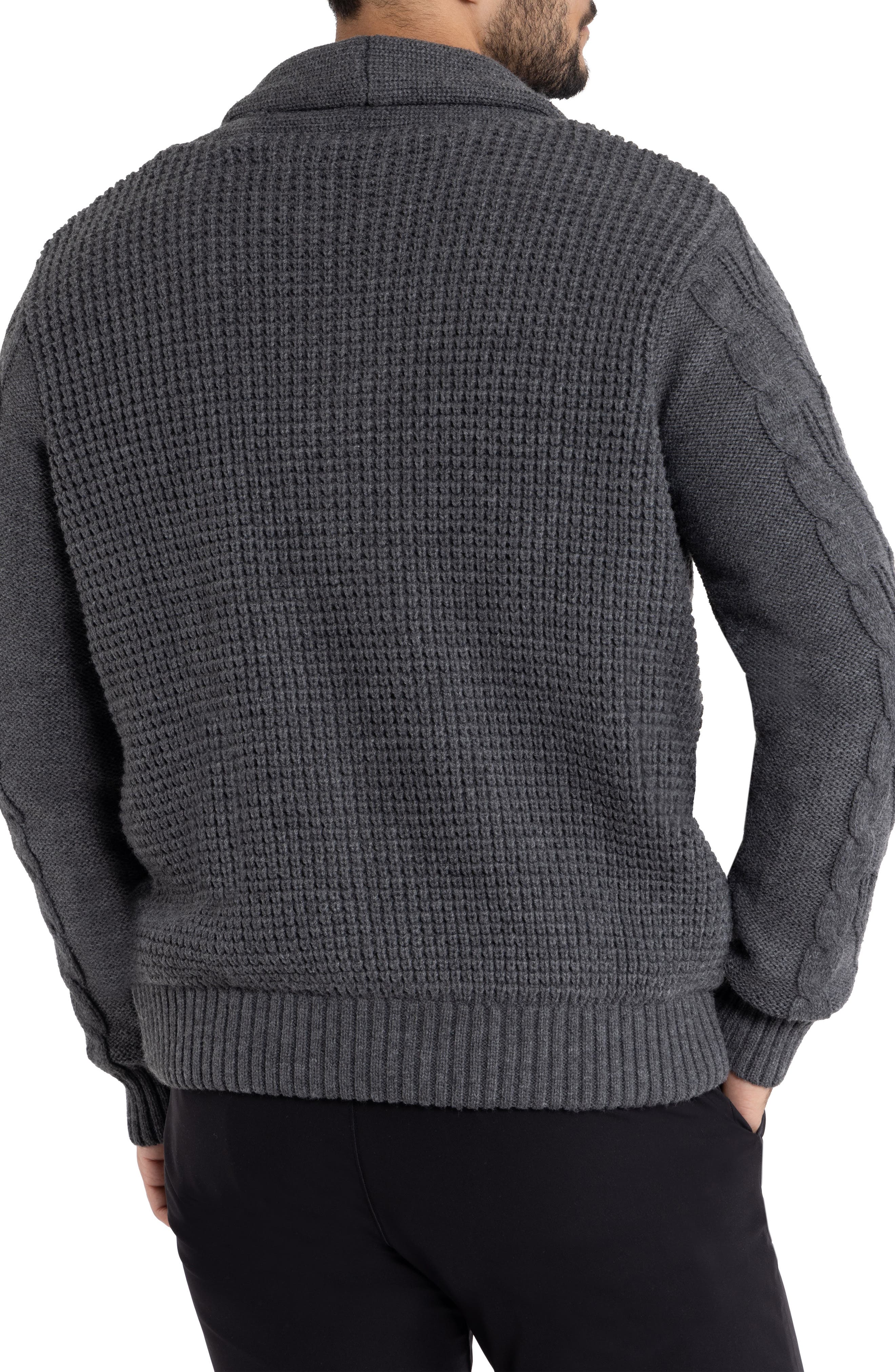 Shawl Collar Cable Knit Cardigan - image 4