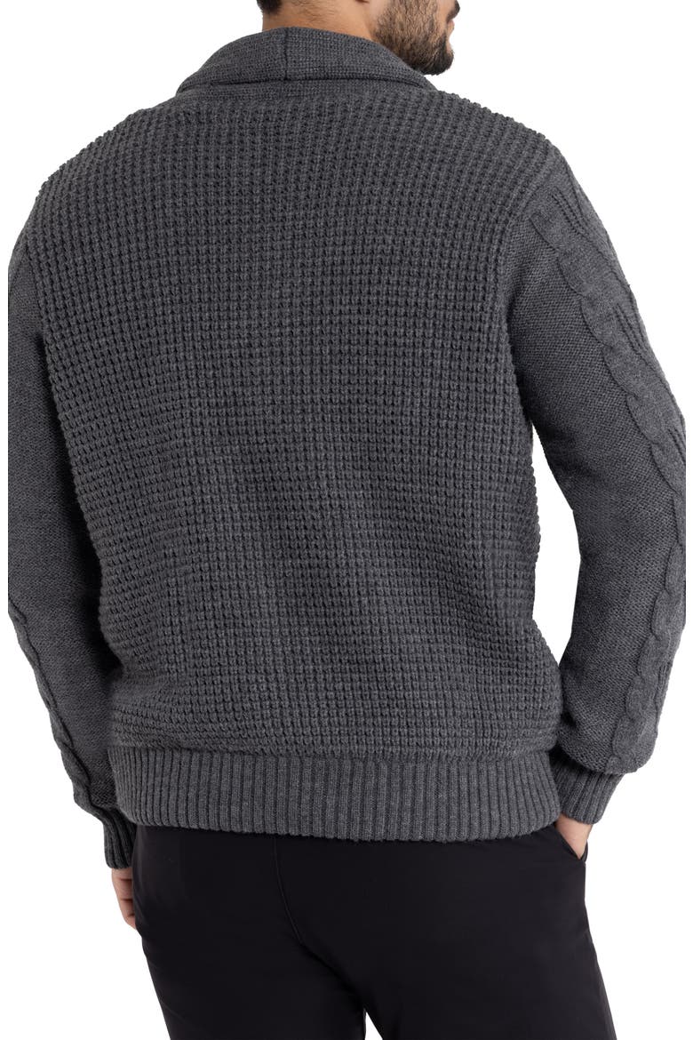 Shawl Collar Cable Knit Cardigan, Alternate, color, CHARCOAL