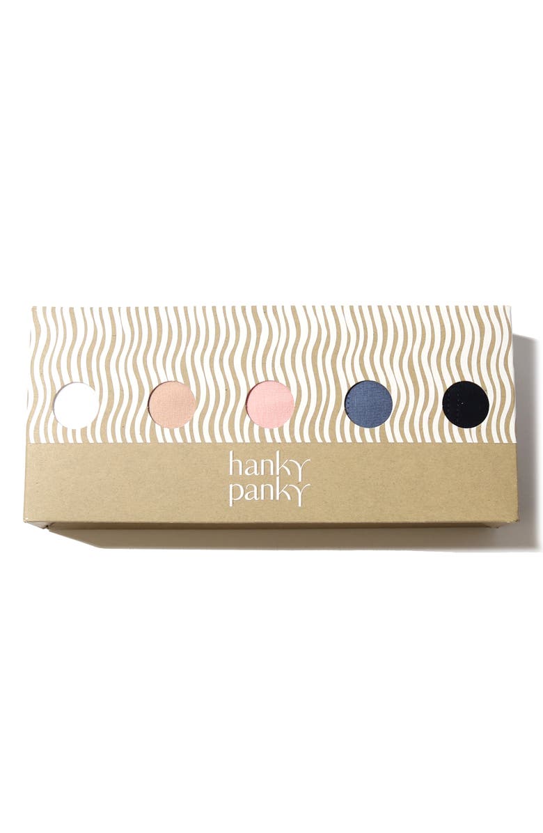 Hanky Panky Assorted 5-Pack Supima<sup>®</sup> Cotton Low Rise Thongs, Alternate, color,