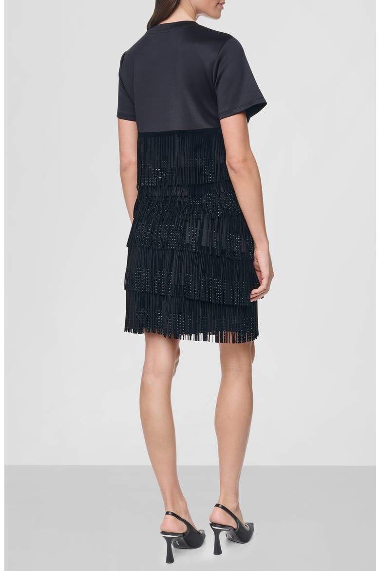 Rhinestone Fringe Dress, Alternate, color, BLACK
