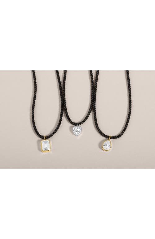 Shymi Emerald-cut Cubic Zirconia Pendant Necklace In Black