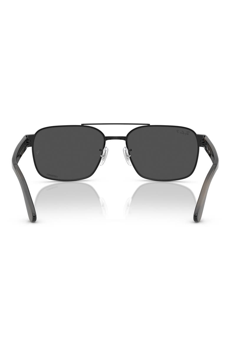 Chromance 58mm Polarized Square Sunglasses, Alternate, color, BLACK