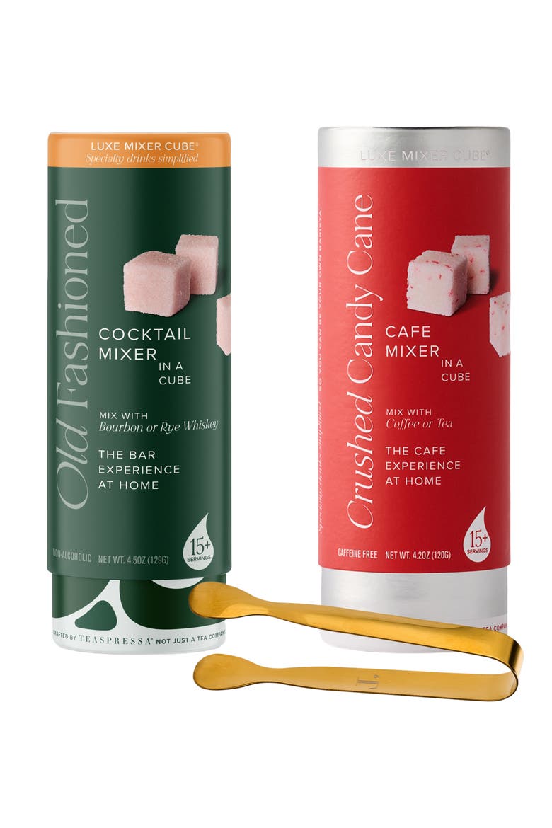 Candy Cane Latte & Old Fashioned Cocktail Mixers Gift Set, Main, color, MULTI
