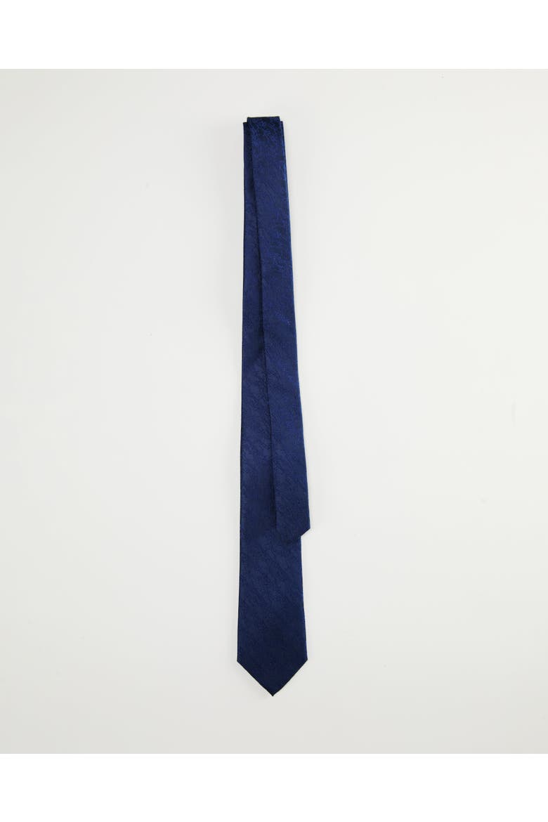Bark Weave Silk Jacquard Tie, Alternate, color, Navy