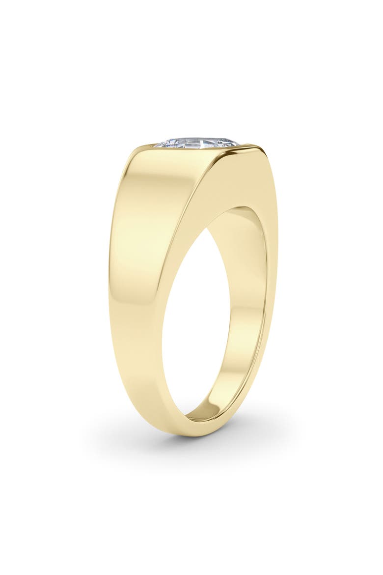 Men's Asscher Cut Lab Created Diamond Signet Ring, Alternate, color, 18K YELLOW GOLD