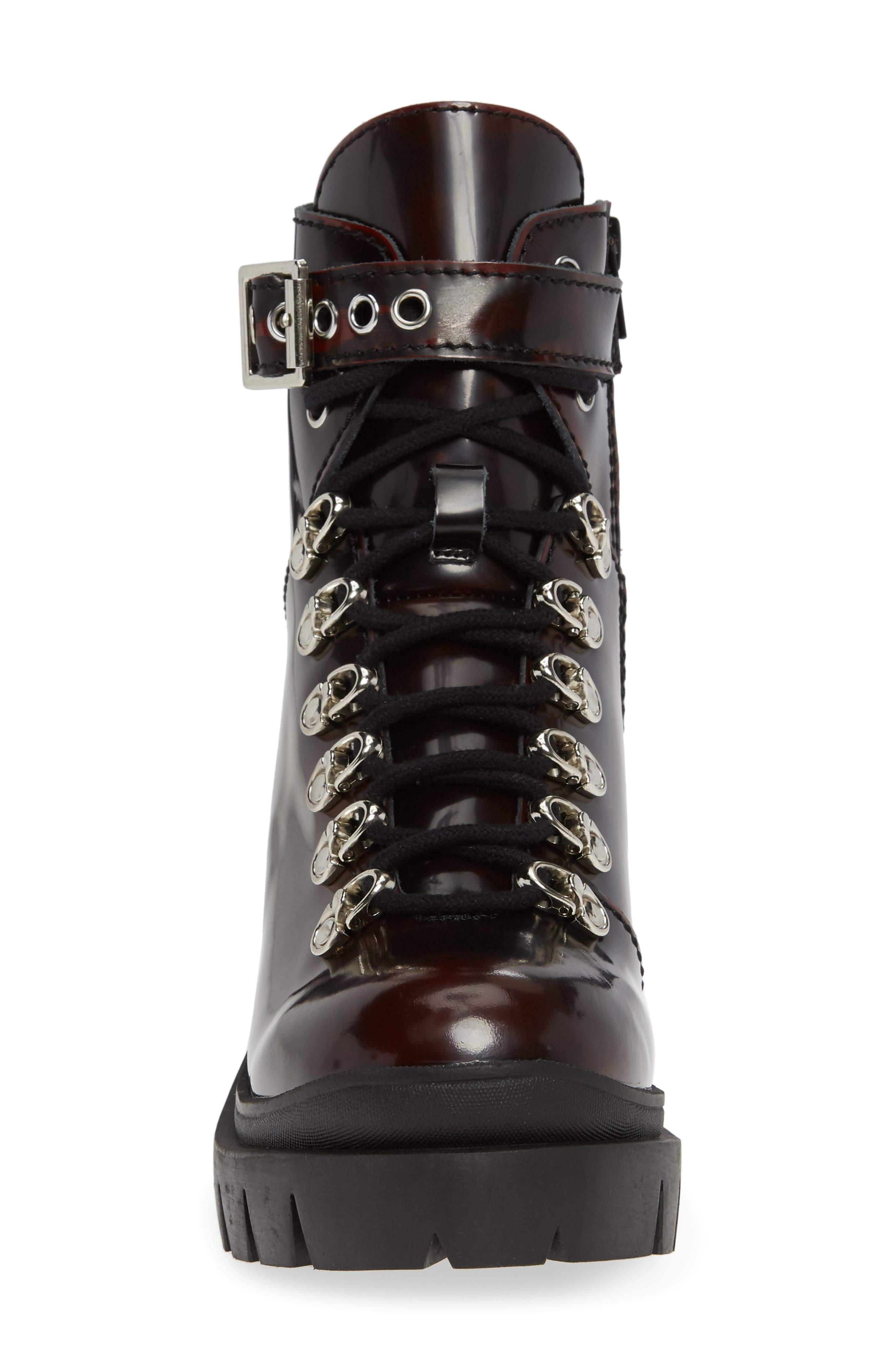 Czech Platform Combat Boot, Alternate, color, WINE BOX