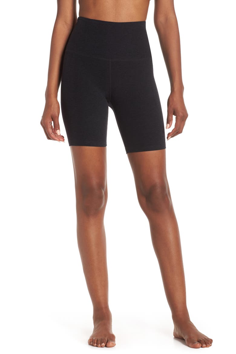 High Waist Biker Shorts, Main, color, DARKEST NIGHT