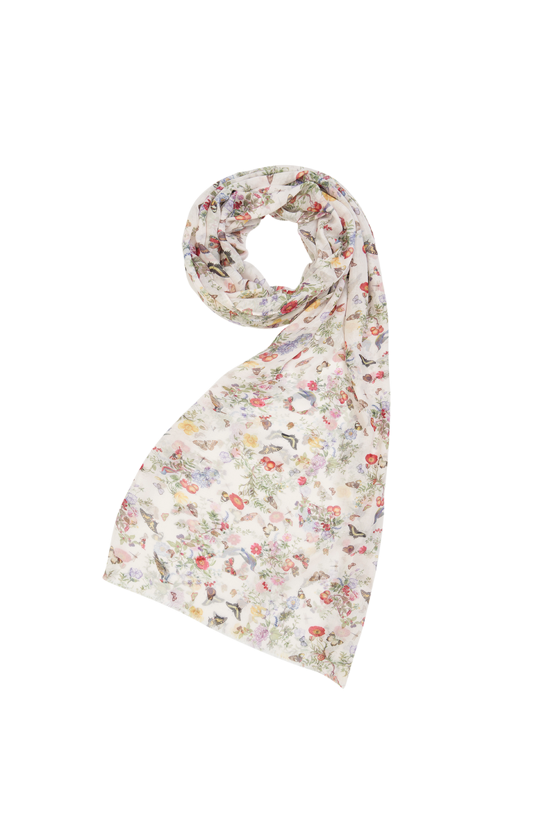Fable England Alice Garden Lightweight Scarf, Main, color, Cream