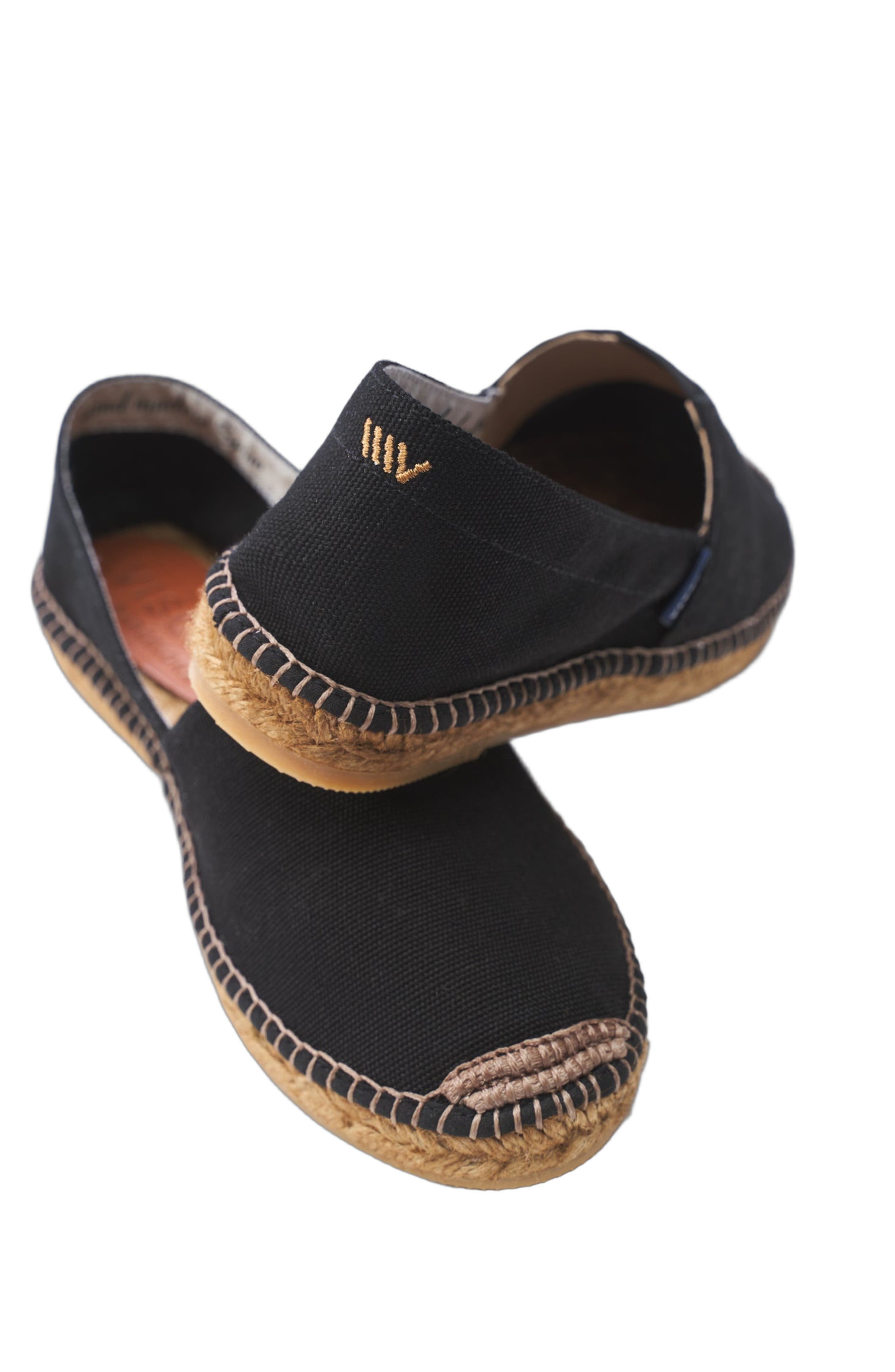 VISCATA Barceloneta Canvas Espadrille Flats, Alternate, color, Black