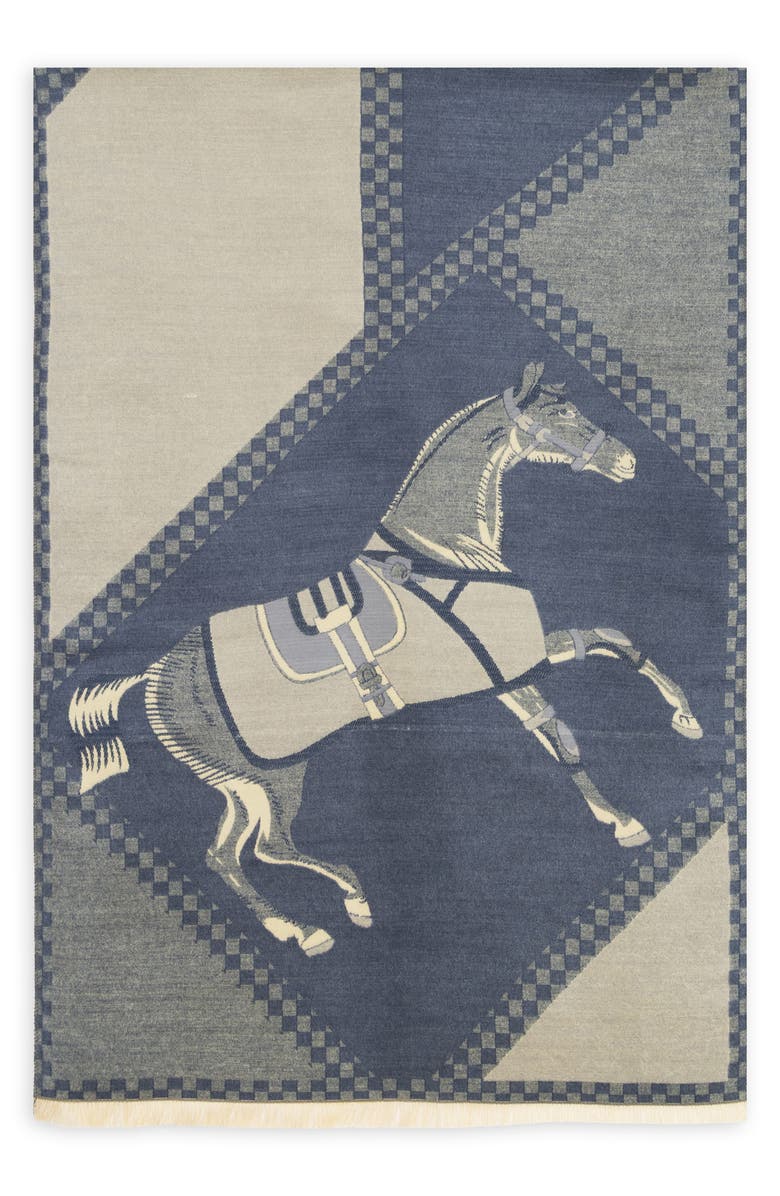 SAACHI Galloping Horse Scarf, Alternate, color, Blue