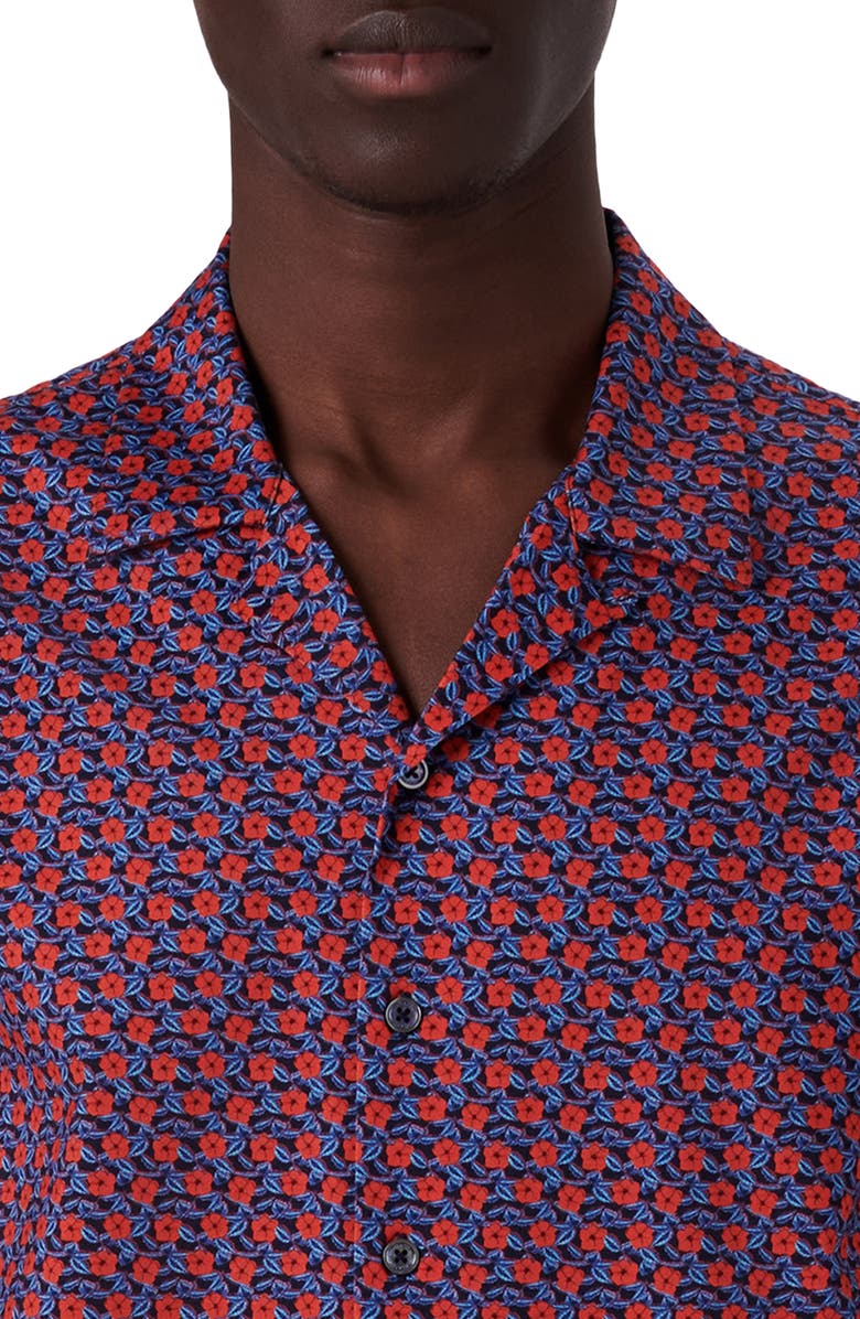 Bugatchi OoohCotton<sup>®</sup> Floral Print Camp Shirt, Alternate, color, 