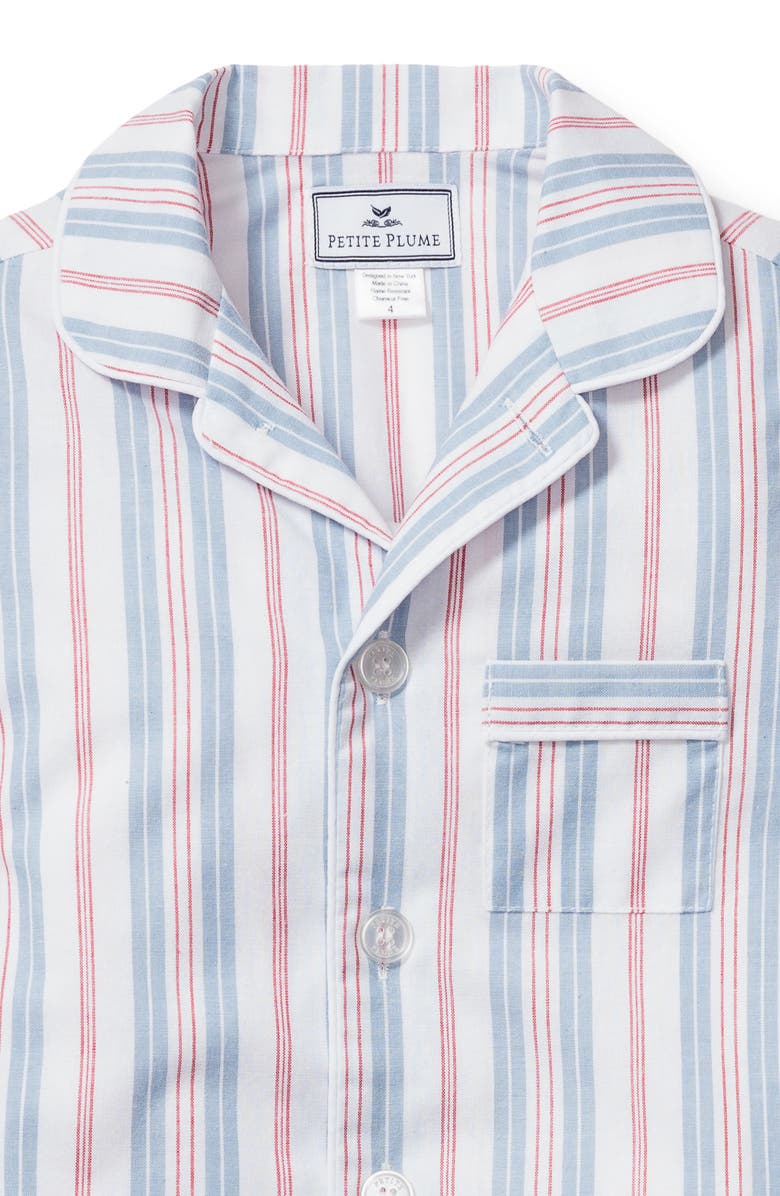 Petite Plume Kids' Stripe Two-Piece Short Pajamas, Alternate, color,