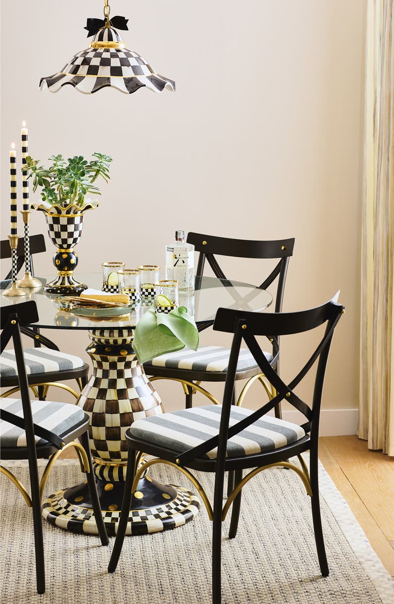 MACKENZIE CHILDS Set of 2 Black Bands Dinner Candles, Alternate, color, Black