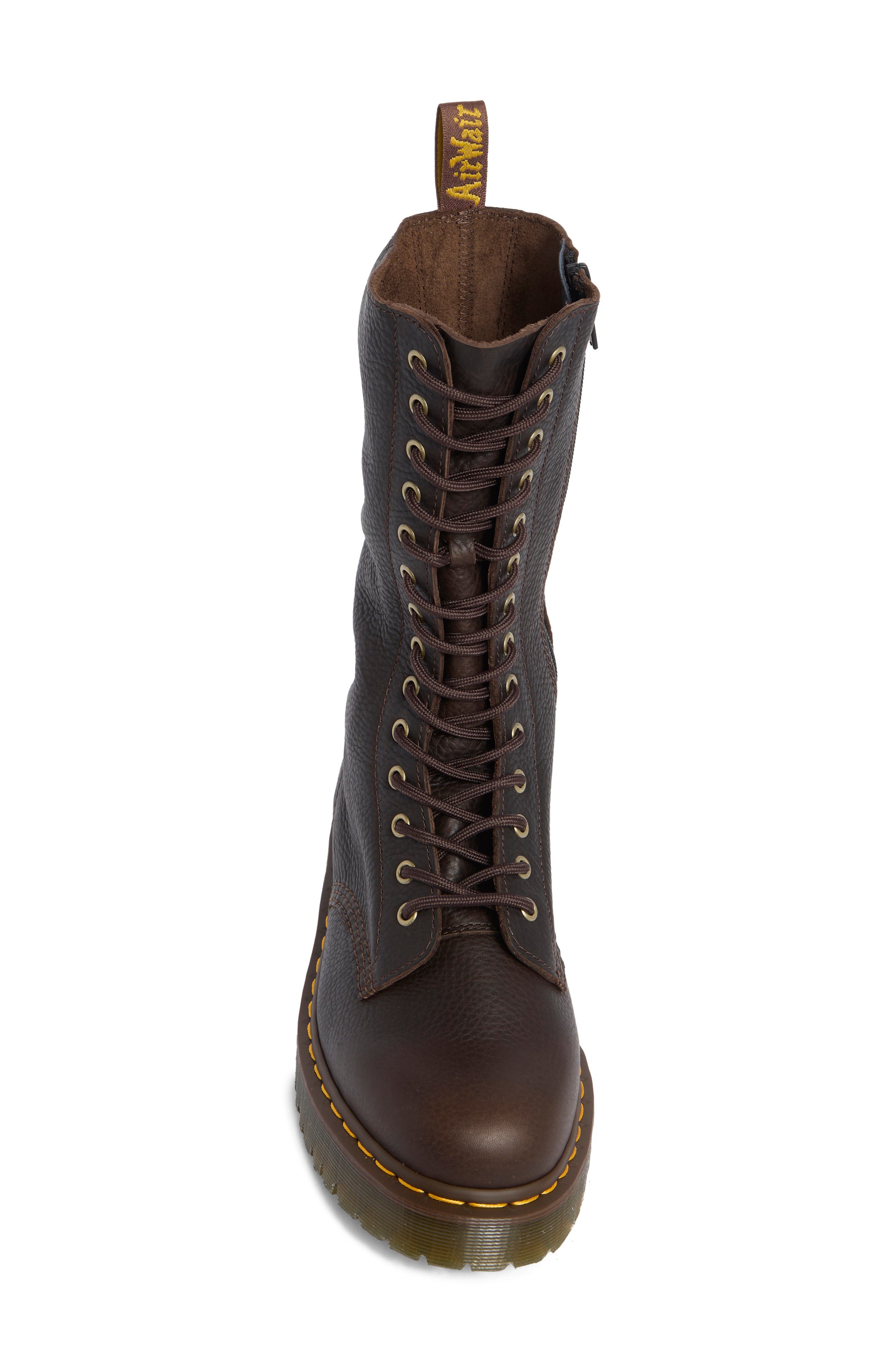 Bex 14-Eye Lace-Up Combat Boot, Alternate, color, DARK BROWN