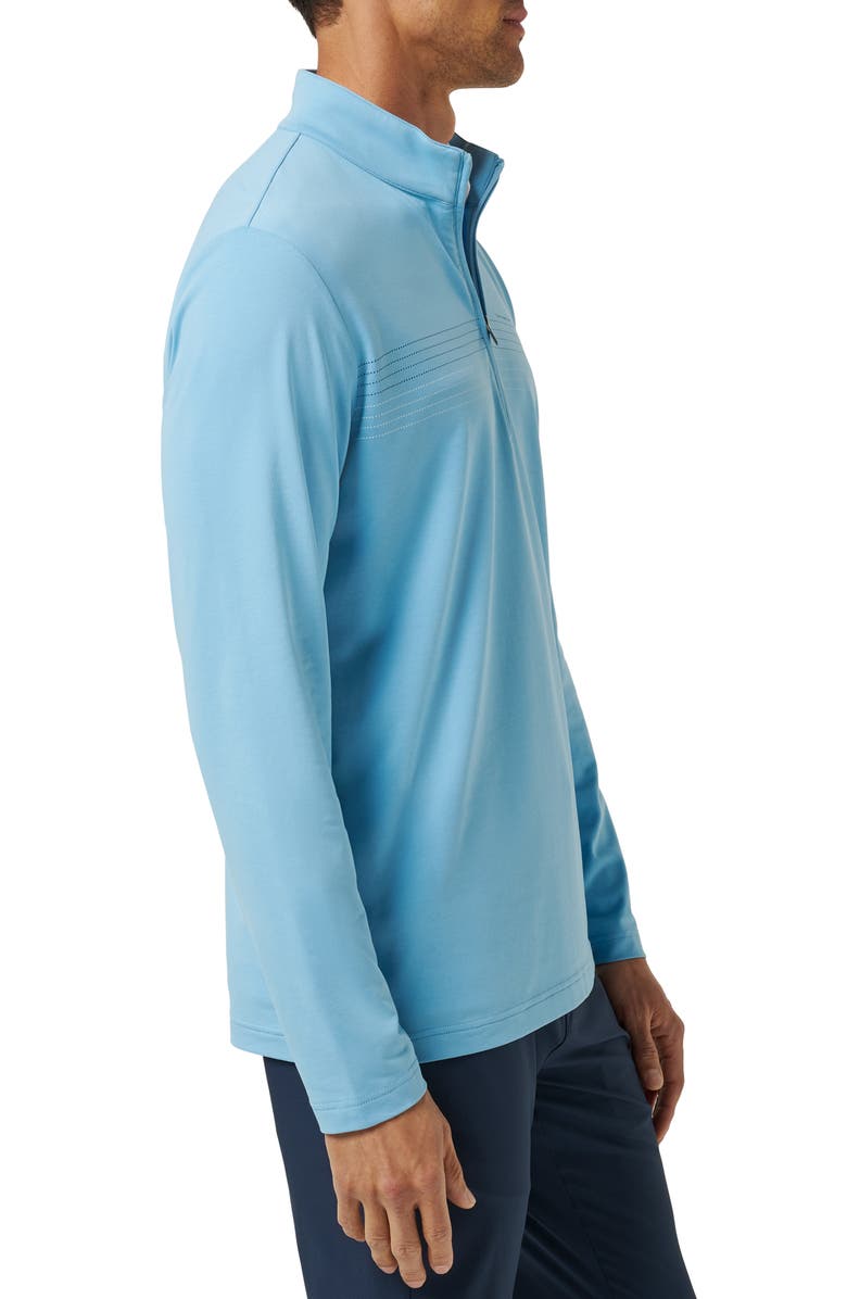 TravisMathew First Class Seat Quarter Zip Pullover, Alternate, color, Air Blue
