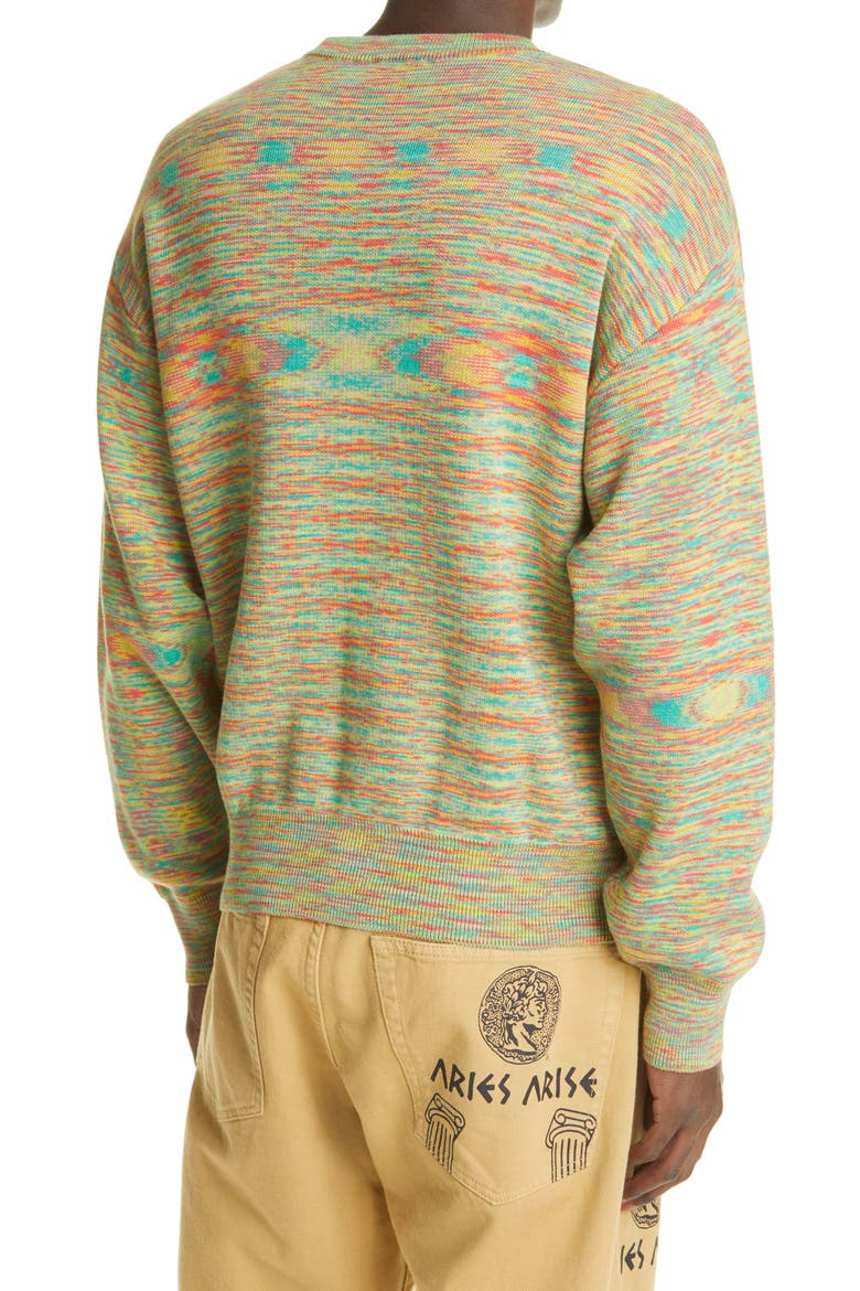 Magic Eye Temple Logo Space Dye Sweater, Alternate, color, ORANGE