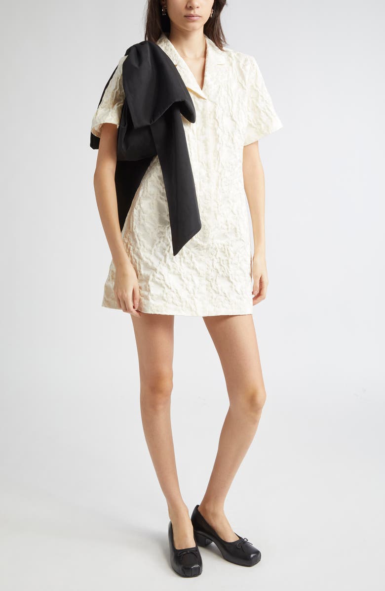 Sandy Liang Nurse Floral Jacquard Shirtdress, Alternate, color,