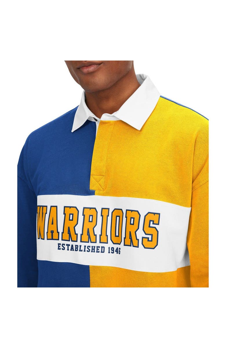 TOMMY JEANS Men's Tommy Jeans Royal/Yellow Golden State Warriors Ronnie Rugby Long Sleeve T-Shirt, Alternate, color, Royal