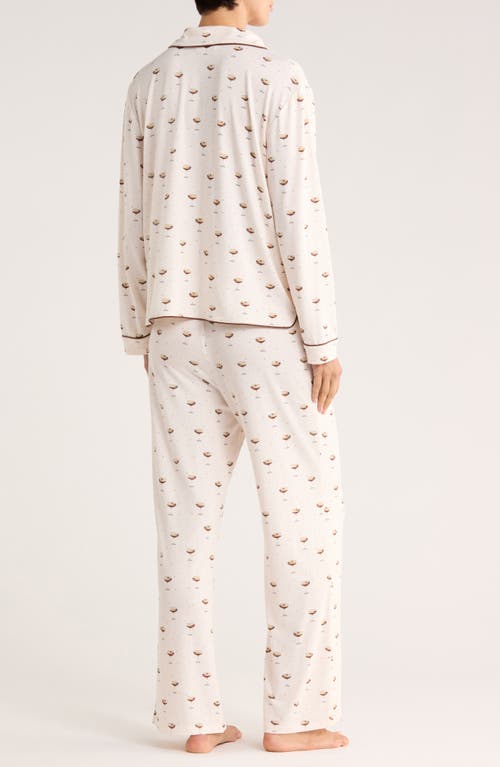 Honeydew Quiet Night Long Sleeve Button-up Top & Pants Pajamas In Neutral