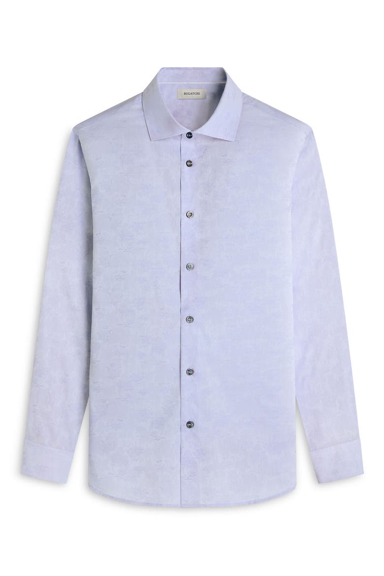Axel Shaped Fit Floral Jacquard Button-Up Shirt, Alternate, color, SKY