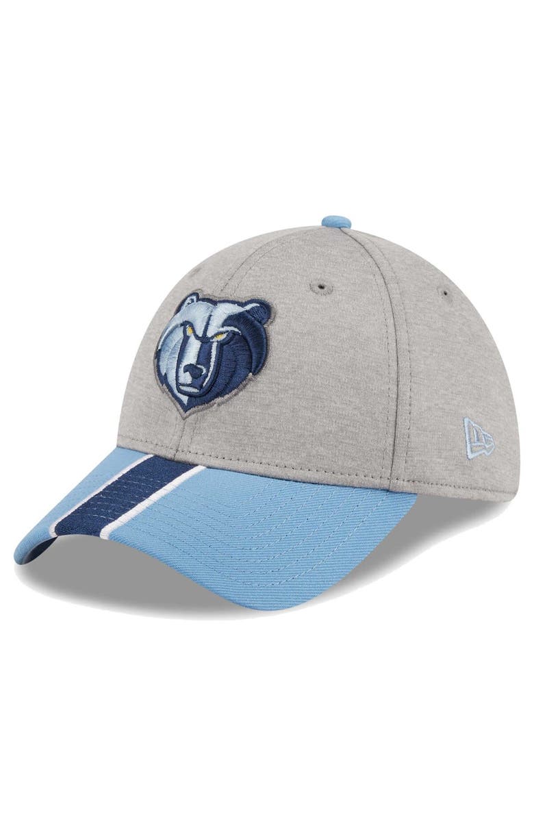 New Era Men's New Era Gray/Light Blue Memphis Grizzlies Striped 39THIRTY Flex Hat, Main, color, 