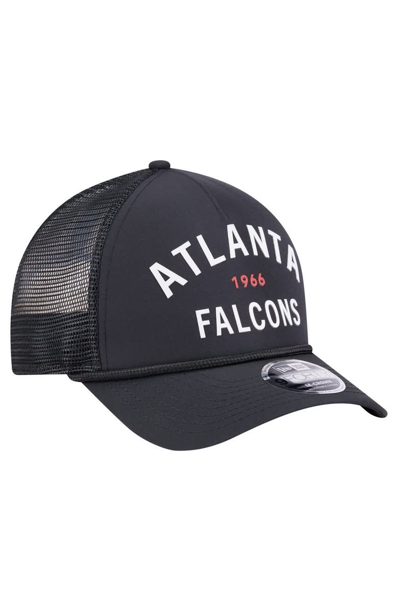 New Era Men's New Era  Black Atlanta Falcons Active Minimalist M-Crown A-Frame 9FORTY Adjustable Hat, Alternate, color, Black