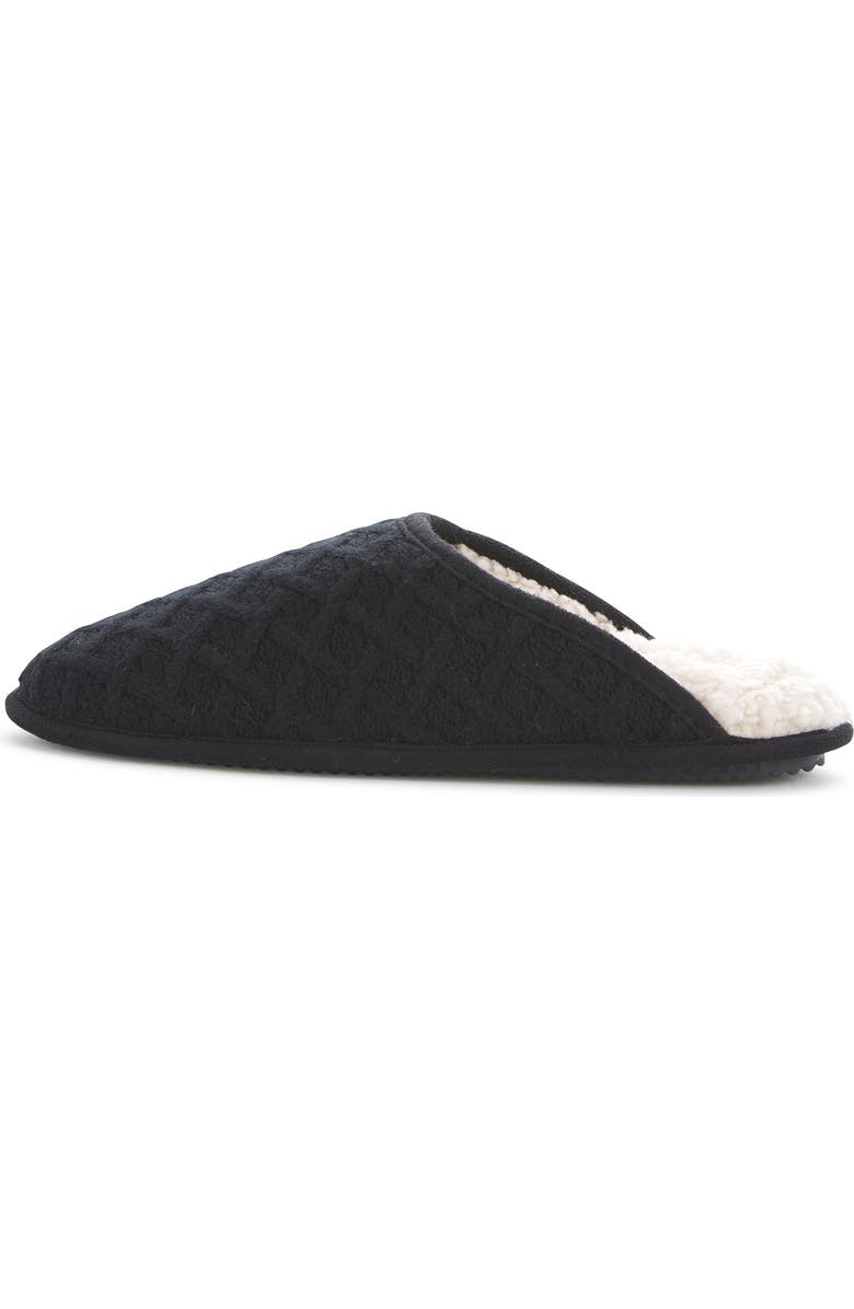 FLOOPI Isabel Lattice Knit Scuff Slipper, Alternate, color, Black