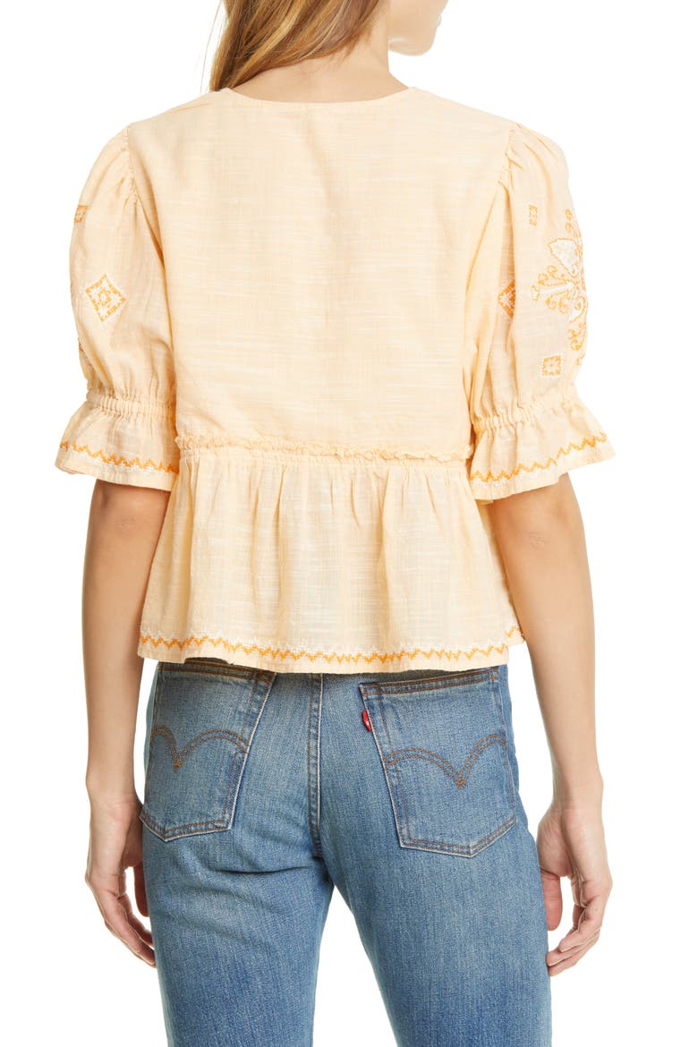 Tallulah Embroidered Blouse, Alternate, color, BELLE OF GEORGIA