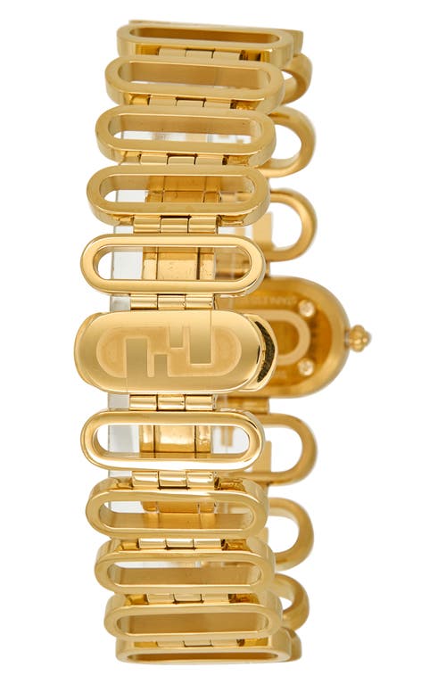 Fendi O'lock Diamond Accent Oval Link Bracelet Watch, 28.3mm X 14.8mm