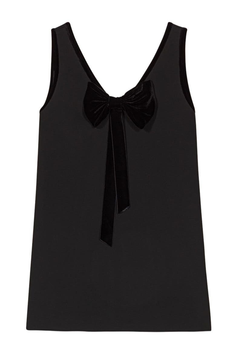 Pinafore mini dress with velvet collar, Alternate, color, Black