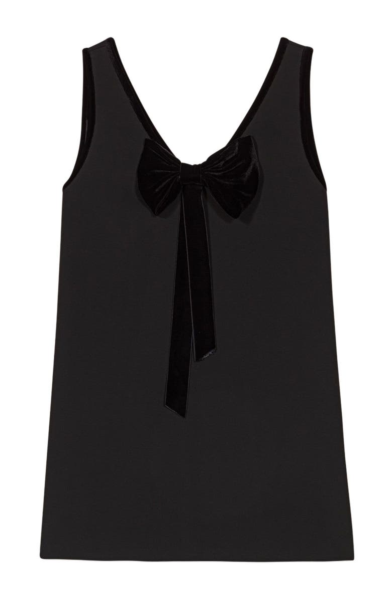 maje Pinafore mini dress with velvet collar, Alternate, color, 