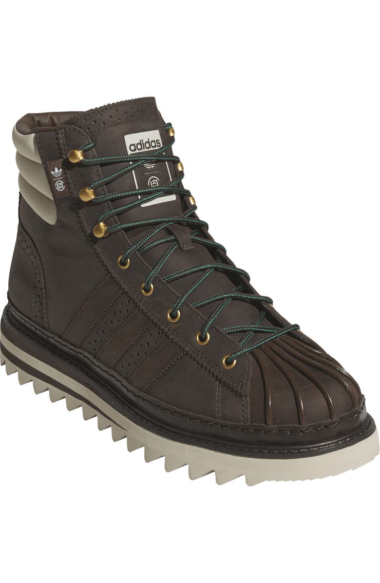 adidas x CLOT by Edison Chen Gender Inclusive Pro Model Sneaker Boot, Main, color, Dark Brown/ Wonder Beige