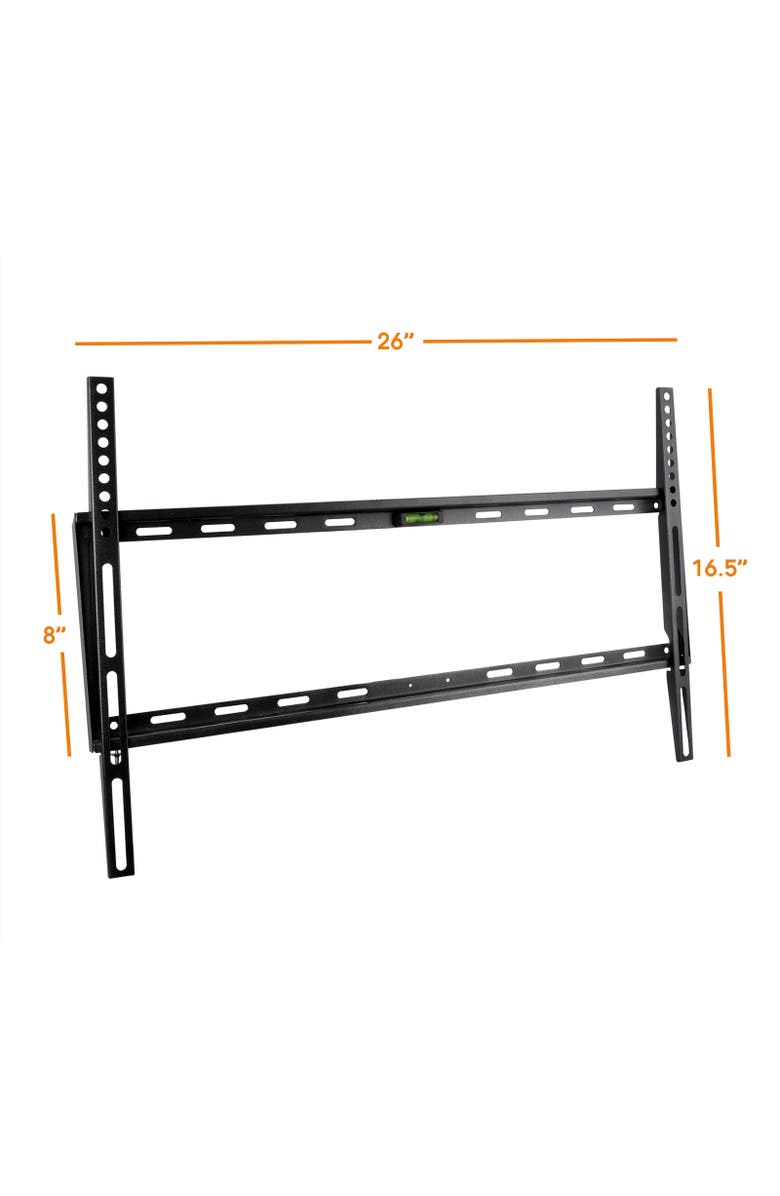 Megamounts Fixed Wall Mount with Bubble Level for 32-70in LCD, LED, and Plasma Screens, Alternate, color, Black