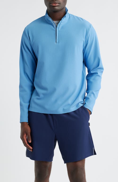 Johnnie-o Hoppin Rib Quarter Zip In Blue