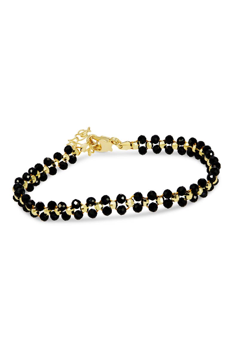Onyx Two Row Bracelet, Main, color, BLACK