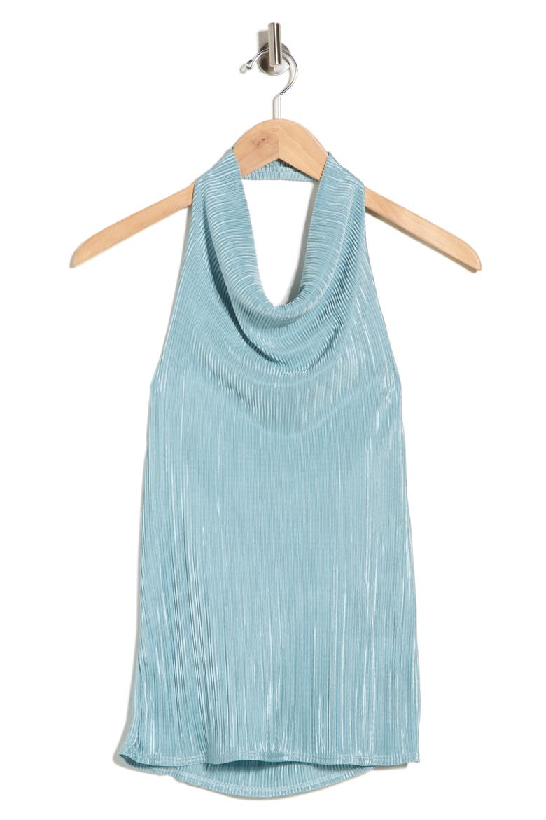 Plisse Halter Top, Alternate, color, SEAFOAM