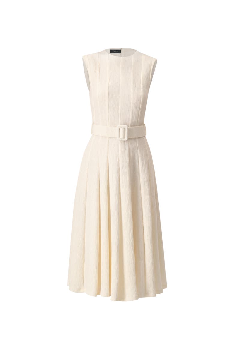 Sleeveless Midi Dress with Belt, Alternate, color, Natural