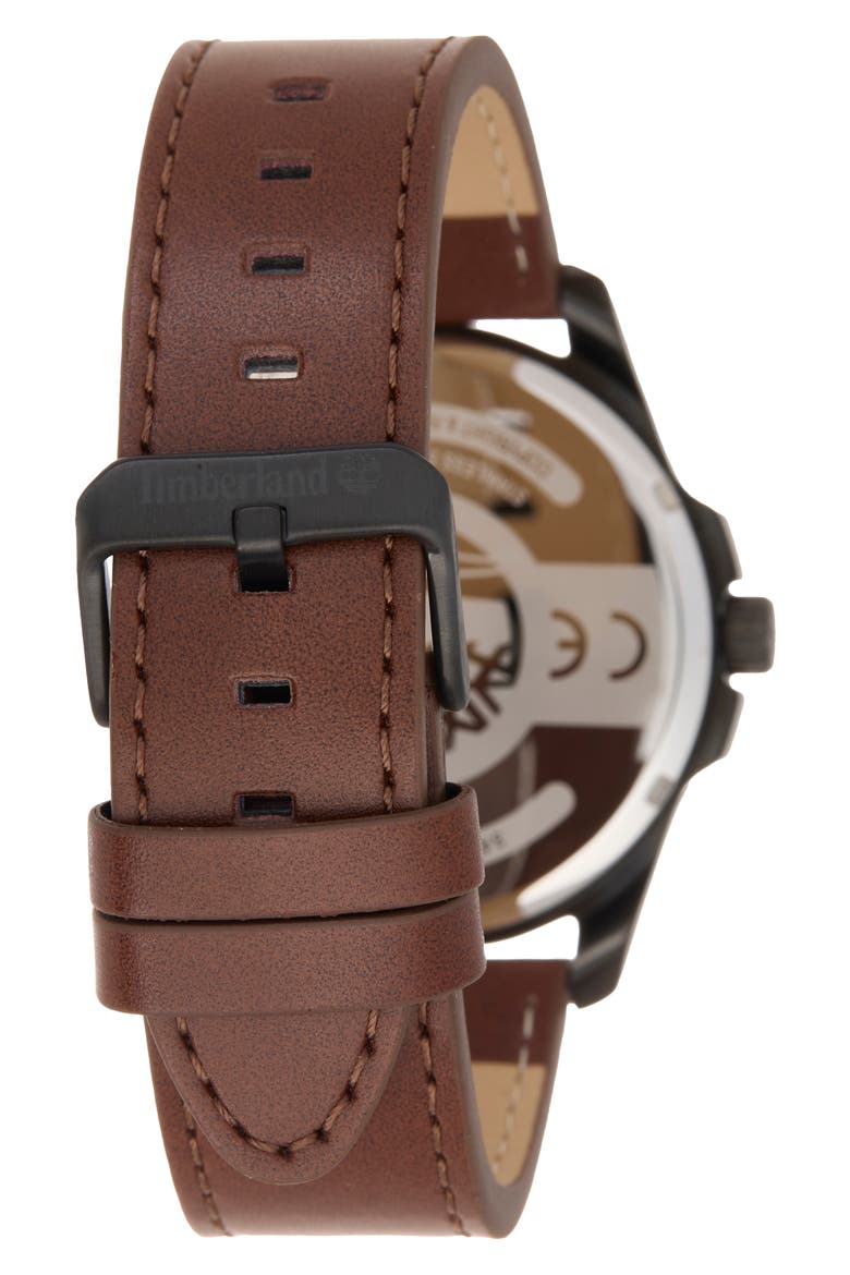 Dress Sport Quartz Chronograph Leather Strap Watch, 45mm, Alternate, color, BROWN