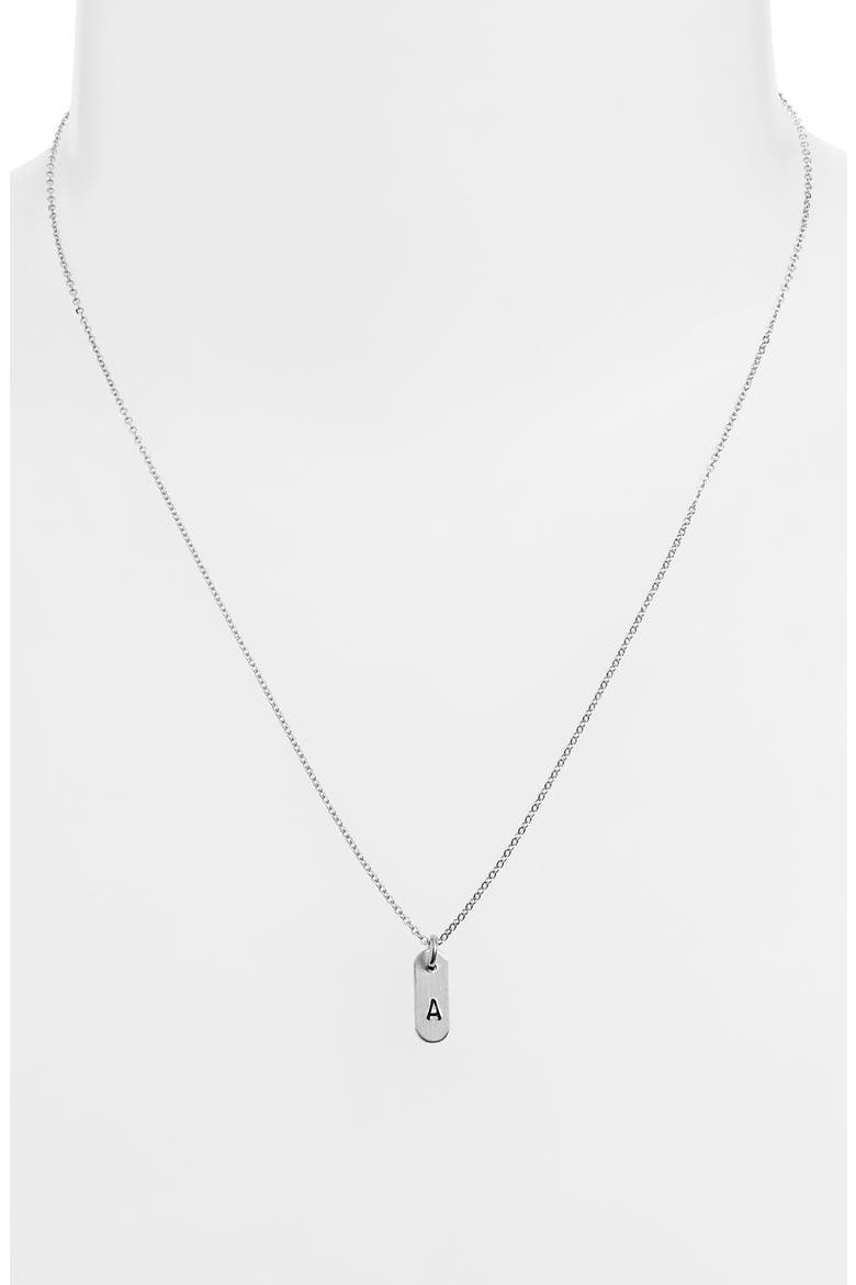 Sterling Silver Initial Mini Bar Necklace, Alternate, color, STERLING SILVER A