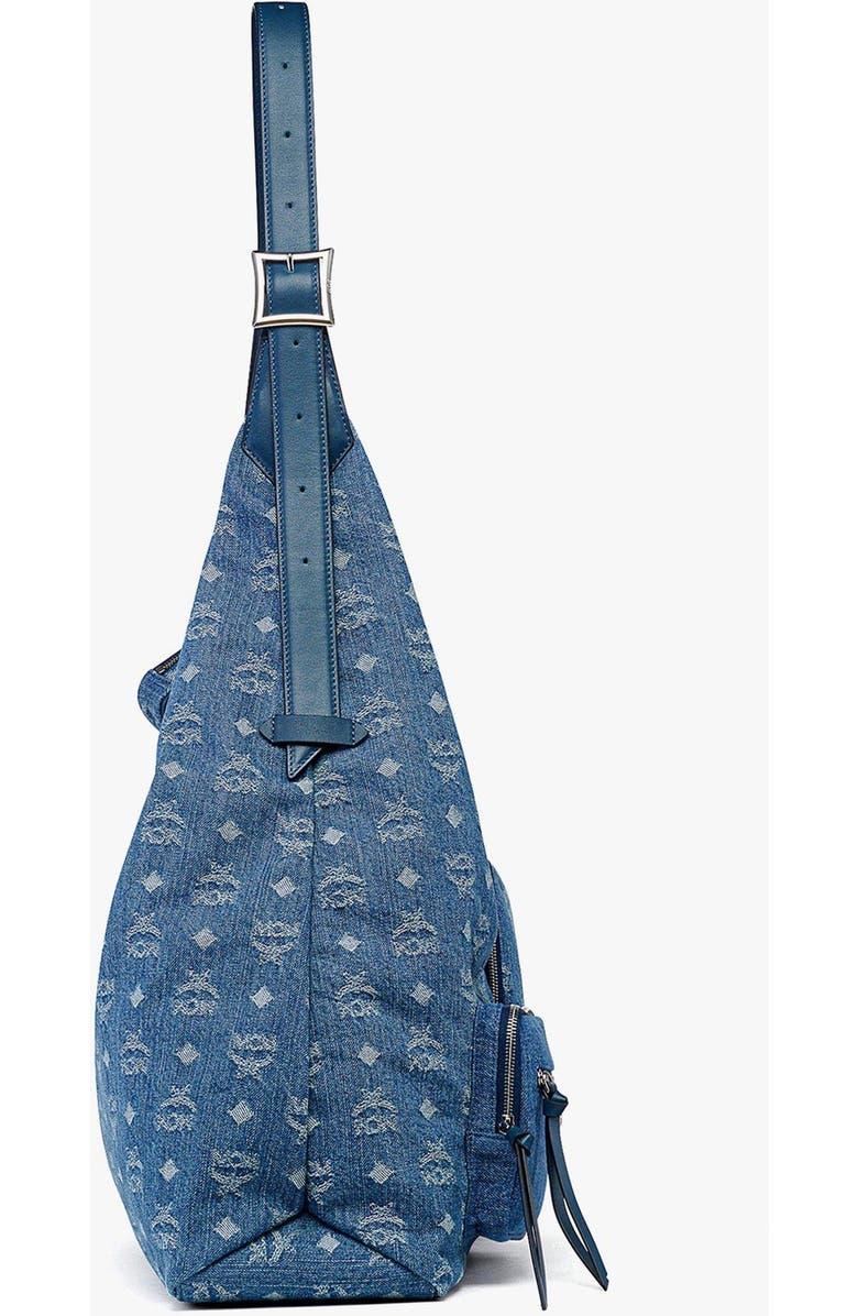 MCM Aren Multi-Shopper in Monogram Denim Jacquard, Alternate, color, Blue