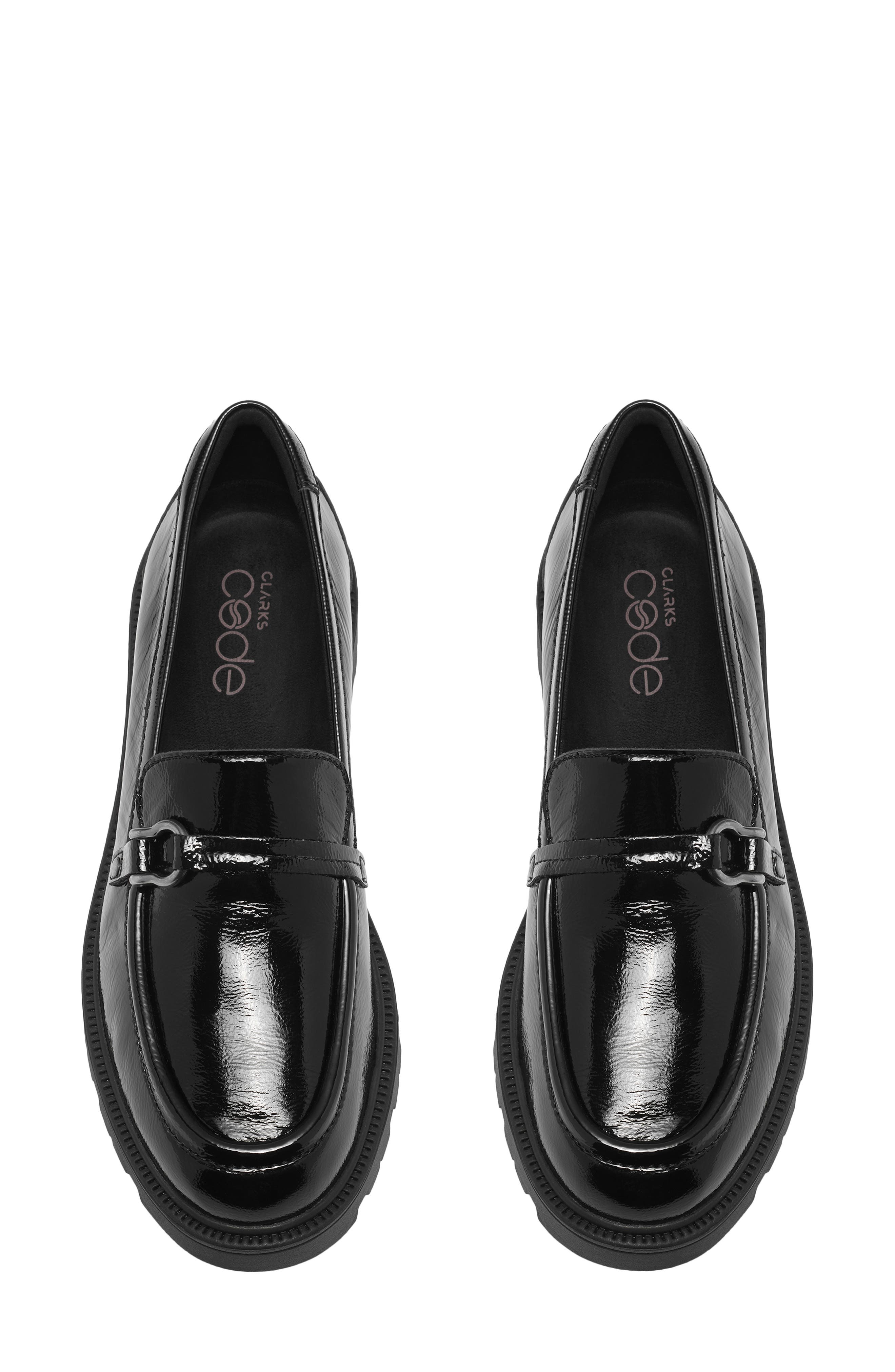 Collection L Step Loafer, Alternate, color, BLACK PAT LEA