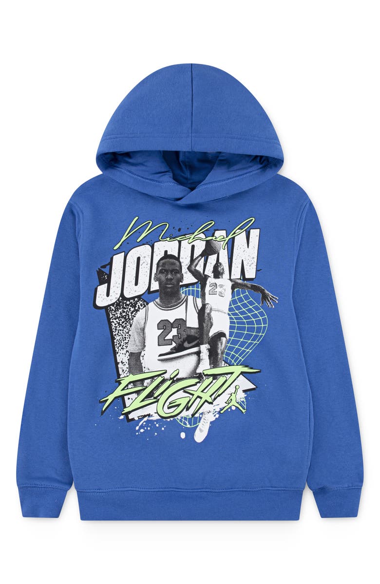 Jordan Kids' Double Flight Fleece Graphic Hoodie, Main, color, Sport Blue
