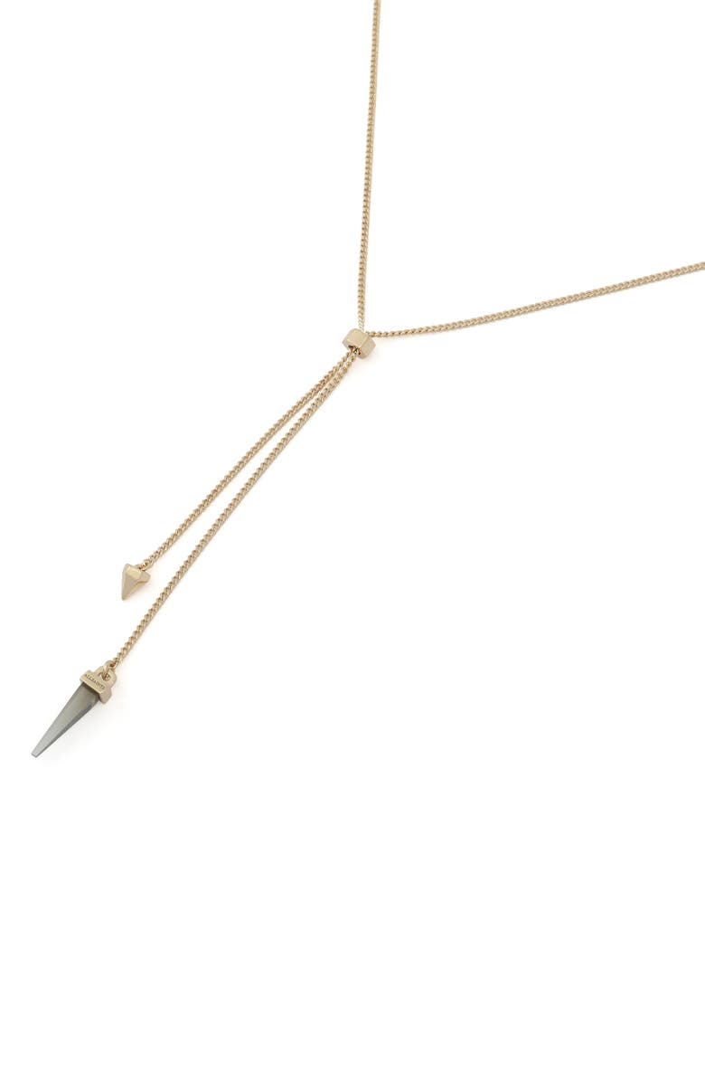 AllSaints Spike Lariat Necklace, Alternate, color, Shiny Gold
