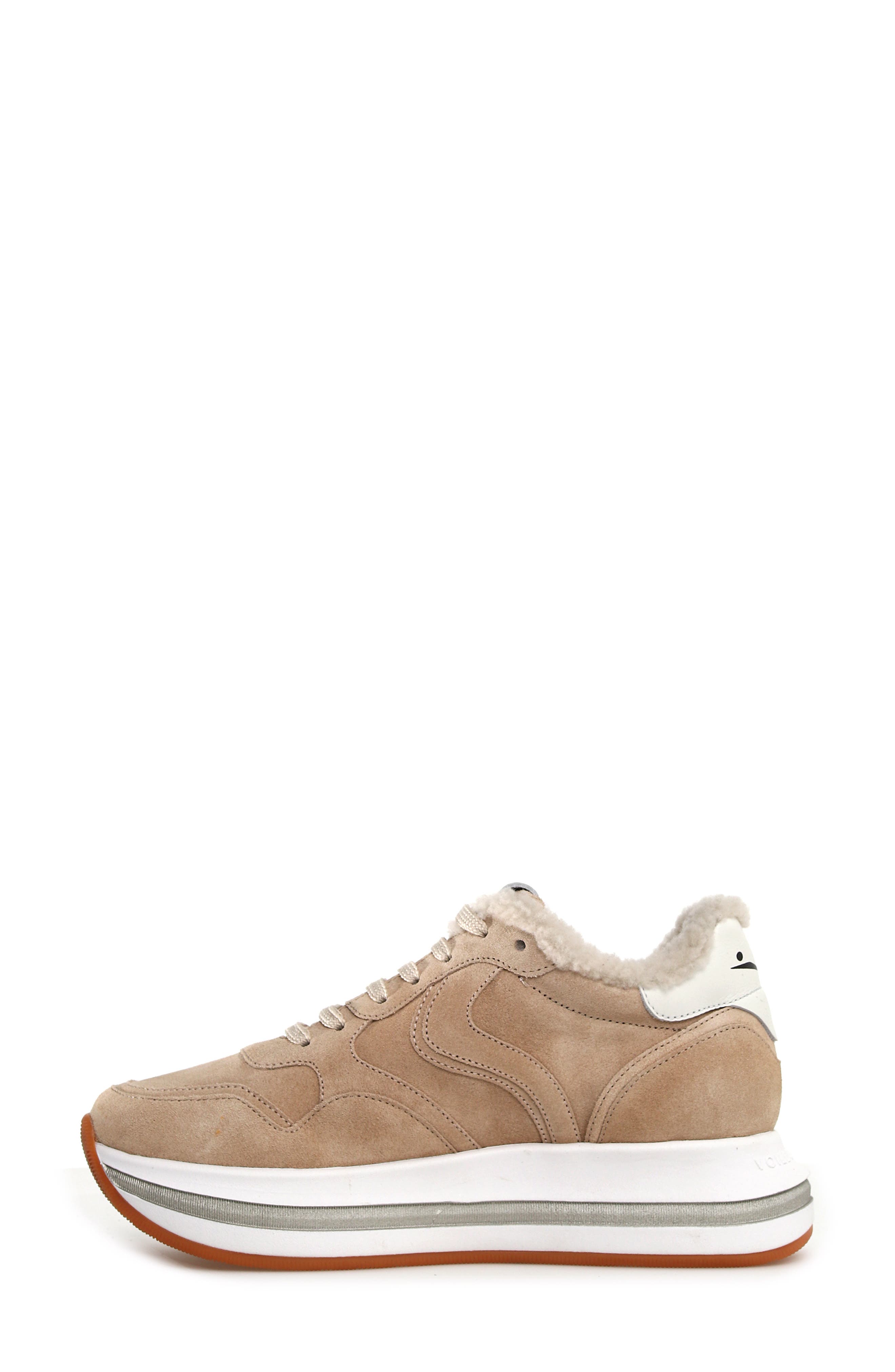 Voile Blanche Melany Genuine Shearling Lined Sneaker, Alternate, color, Beige