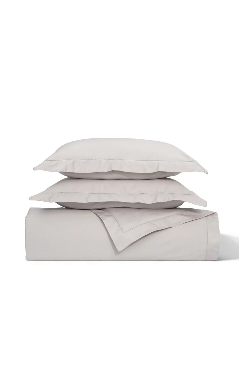 Ela Lane USA Heritage Organic Sateen Duvet Cover, Main, color, Quiet Gray - King