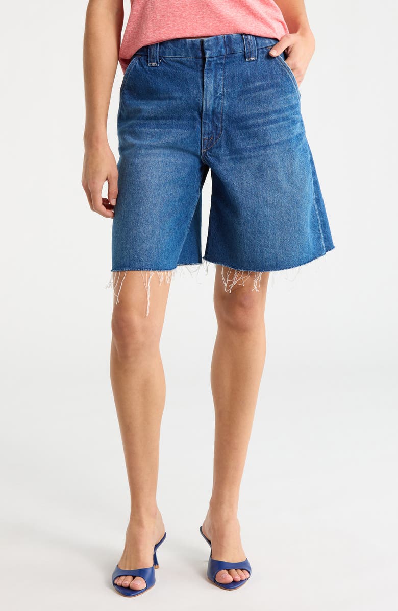 MOTHER The Lunch Money Fray Hem Denim Shorts, Main, color, 