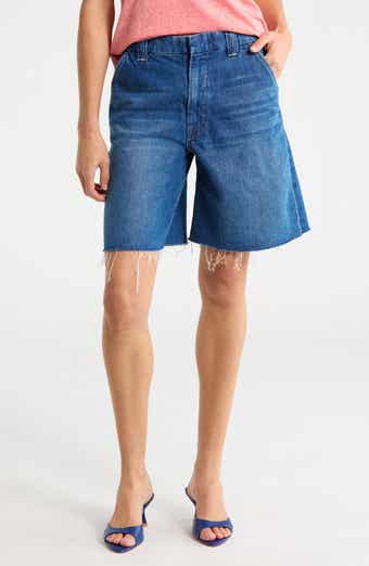 MOTHER The Lunch Money Fray Hem Denim Shorts