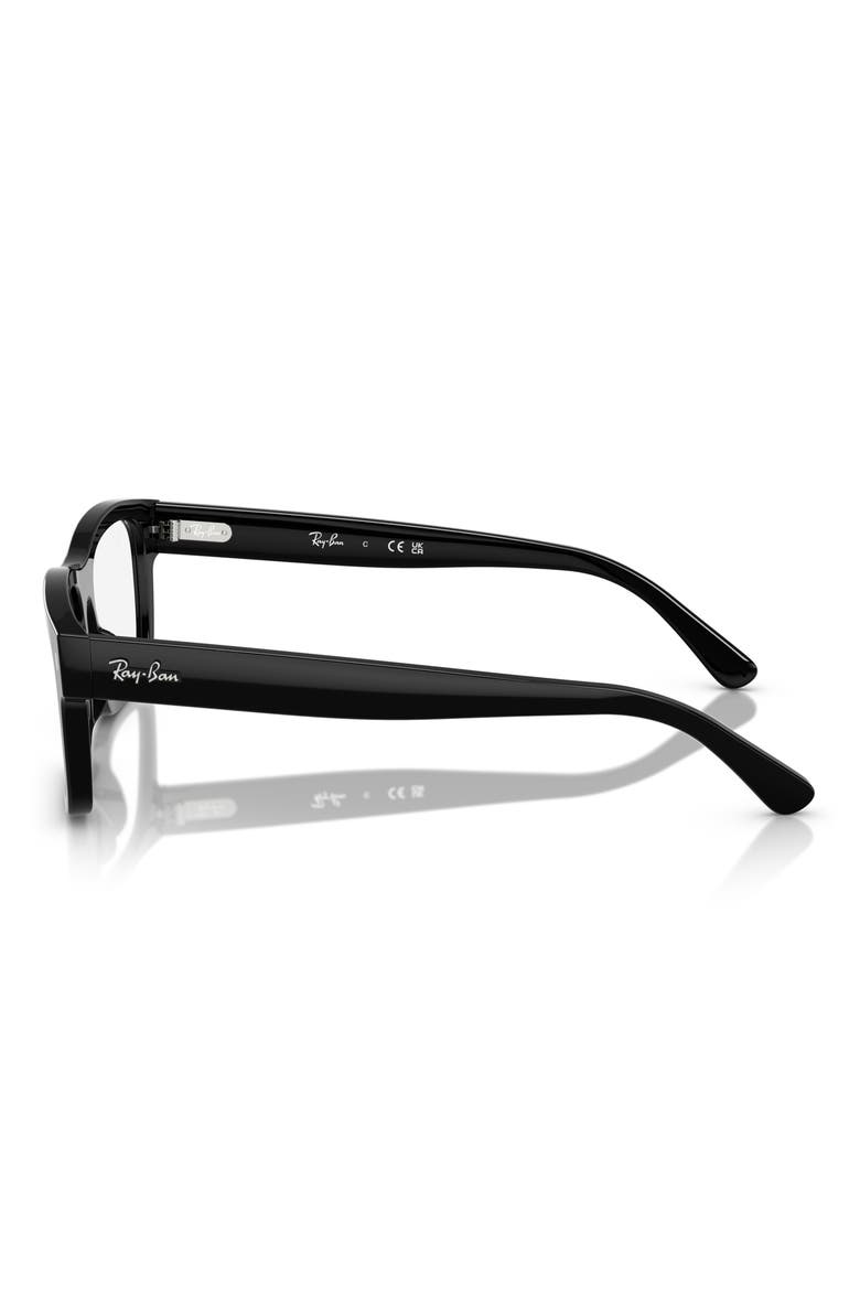 56mm Rectangle Optical Glasses, Alternate, color, BLACK