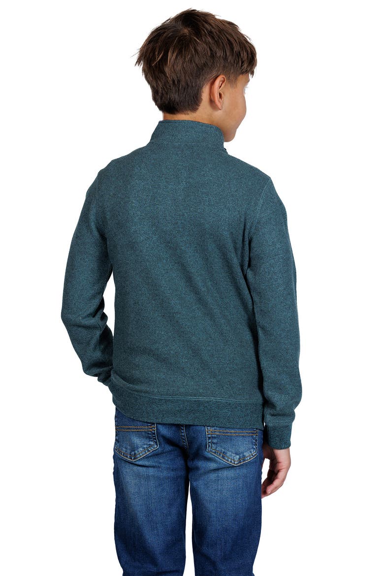 Kids' Knit Quarter-Zip Pullover, Alternate, color, HUNTER GREEN HEATHER